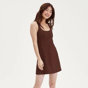 Girlfriend Collective Paloma Racerback Dress in Earth Brown